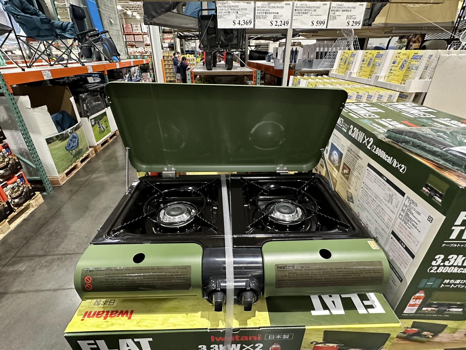 Iwatani - Flat Twin S Tabletop BBQ Grill Olive green CB-TBG-2-OL